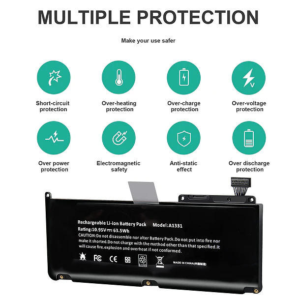 Batería de Repuesto A1331 para Apple MacBook Unibody fits 661-5391 020-6582-A MC233LL/A MC207LL/A MC516LL/A - ASUNCELL 3