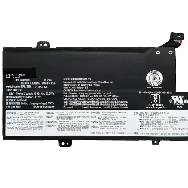 Batería de Repuesto L19M3PD6 para Lenovo ideapad Flex 5-14IIL05 5-14ITL05 5-14ARE05 5-14ALC05 5-15IIL05 5-15ITL05 5-15ALC05 - EPYOBW 3