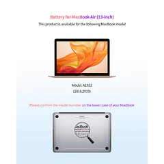 Batería de Repuesto A1965 para MacBook Air A1932, 13-Inch, Late 2018-2019 - ASMARK