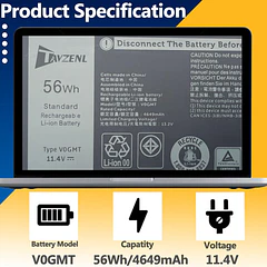 Batería de Repuesto V0GMT para Dell G7 17 7700 Series NYD3W9TM7D 09TM7D 0NYD3W NCC3D 0V0GMT - TAVZENL