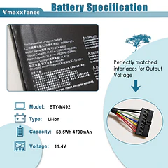 Batería de Repuesto BTY-M492 para MSI WF66 WF76 11UI 11UJ Katana GF66 11UE 11UD 12UX - Vmaxxfanee