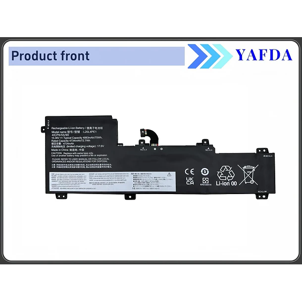 Batería de Repuesto L20L4PE1 para Lenovo IdeaPad 5 Pro-16ACH6 Pro-16IHU6 IdeaPad Creator 5-16ACH6 Series L20M4PE1 - Yafda 2