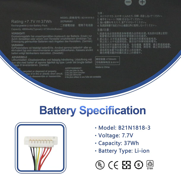 Batería de Repuesto B21N1818-3 para Asus VivoBook A509 D509 F509 M509 X509 A409 2