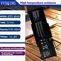 Batería de Repuesto BTY-M491 para MSI Modern 15 A10M A10M-028DE A10RAS A10RB A10RD A11M A11SB - VVXQING