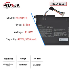 Batería de Repuesto AE03XL para Asus VivoBook 14 E410M E410MA L410M L410MA E410KA E510MA E510KA