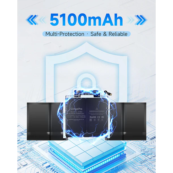 Batería de Repuesto A1964 para MacBook Pro A1989, 13-Inch, 2018-2019 - GingePro 4