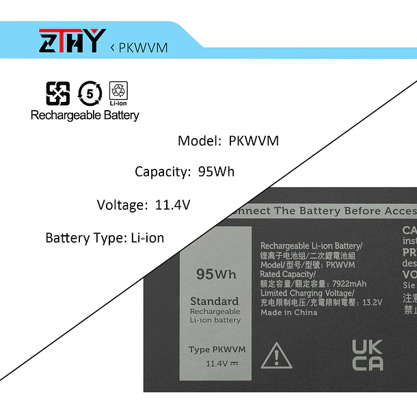 Batería de Repuesto 4GVMP para Dell Precision 7550 7560 7750 7760 - ZTHY 3