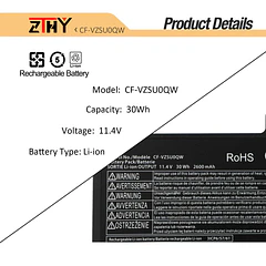 Batería de Repuesto JPFMR para Panasonic Toughbook CF-20 MK1 Toughpad FZ-A2