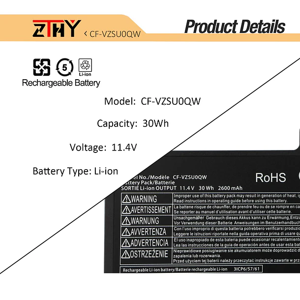Batería de Repuesto JPFMR para Panasonic Toughbook CF-20 MK1 Toughpad FZ-A2 2