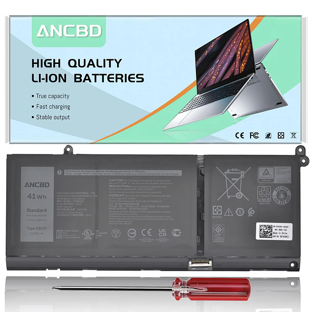 Batería de Repuesto G91J0 para Dell Latitude 3320 3420 3520 Inspiron 3510 3511 1