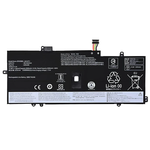 Batería de Repuesto L18C4P71 para Lenovo Thinkpad X1 Yoga 4th 5th Gen,X1 Carbon 7th 8th - 7xinbox 1