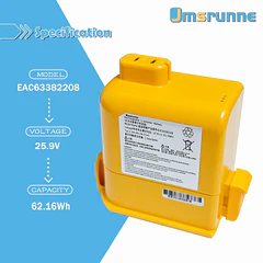 Batería de Repuesto EAC63382204 EAC63382208 para LG CordZero A9 A929KVM A927KGMS A927KVMS A908VMR A958 A958SA A958SK - Jmsrunne