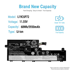 Batería de Repuesto L19C6P72 para Lenovo ThinkPad T15p gen1 gen2 gen3 ThinkPad P15V gen1 gen2 - TAICROWNE