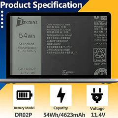 Batería de Repuesto DR02P para Dell Latitude 5550 5540 5450 5440 Series Precision 3580 3590 - TAVZENL