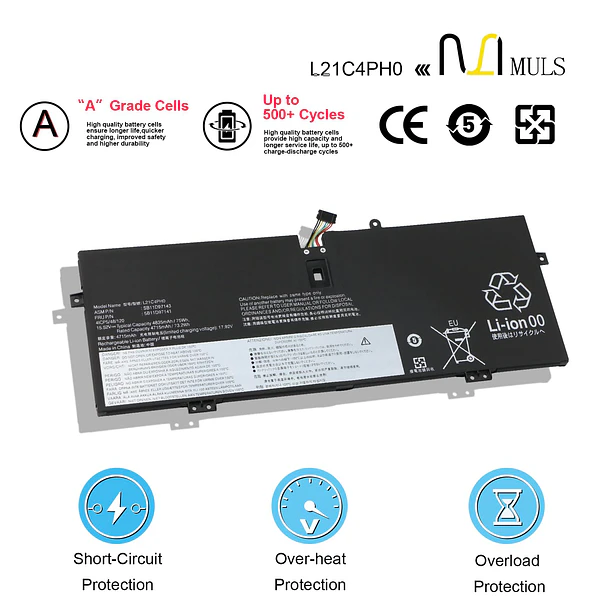 Batería de Repuesto DJ1J0 para Lenovo IdeaPad Yoga 9-14IAP7 9-14IRP8 4