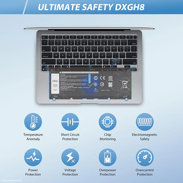 Batería de Repuesto DXGH8 para Dell XPS 13 9370 9380 I nspiron 13 7390 2-in-1 - COWOOGMZ 5
