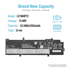 Batería de Repuesto L21M4P72 para Lenovo ThinkPad T14 Gen 3 ThinkPad T14 Gen 4 ThinkPad - TAICROWNE