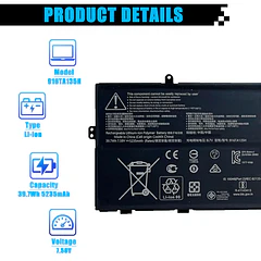 Batería de Repuesto 916TA135H para Microsoft Surface Laptop Go Model 1943 12.4-Inch 39.7Wh 5235mAh 7.58V - AOMKA
