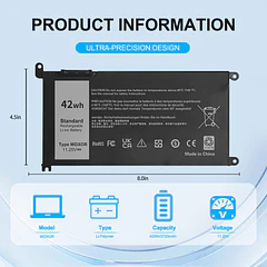 Batería de Repuesto WDX0R para Dell Inspiron 15 7579 7569 7560 7570 5578 5570 5775 - Bituoer