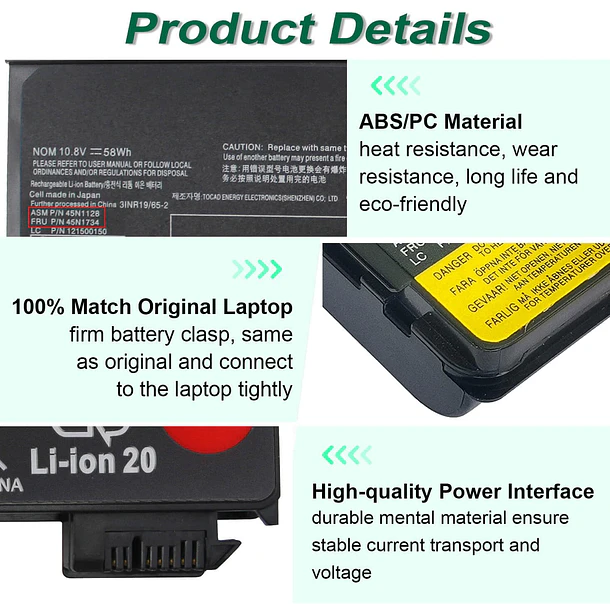 Batería de Repuesto JC04 para Lenovo ThinkPad T450 T460 T440 T440s T460P T470P T550 T560 - DMKAOLLK 3