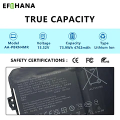 Batería de Repuesto AA-PBKN4MR para Samsung Galaxy Book3 Book4 Pro 360 Serices Galaxy Book3 Pro - EFOHANA