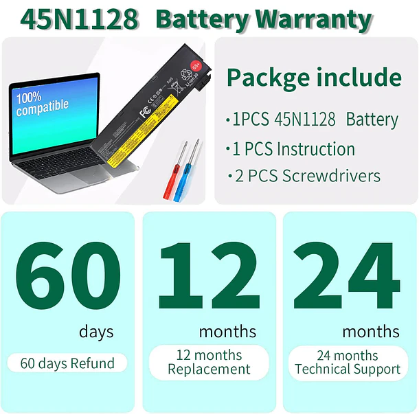 Batería de Repuesto JC04 para Lenovo ThinkPad T450 T460 T440 T440s T460P T470P T550 T560 - DMKAOLLK 6