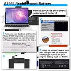 Batería de Repuesto A1965 para MacBook Air 13
