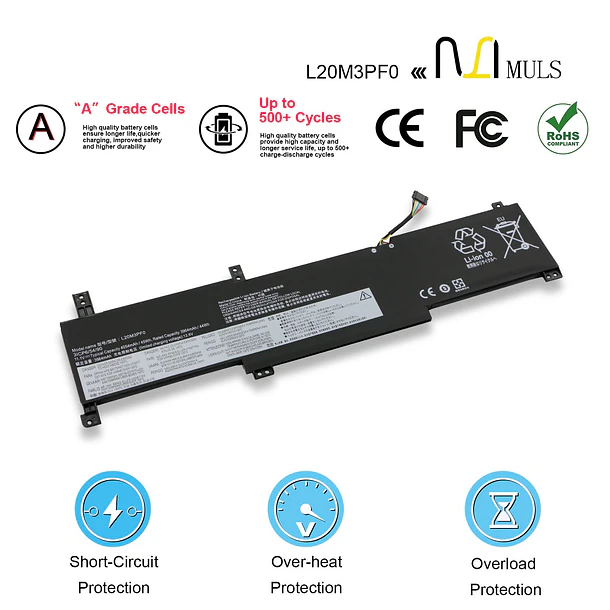 Batería de Repuesto L20M3PF0 para Lenovo IdeaPad 3-14ITL6 3-14ALC6 - MULS 4