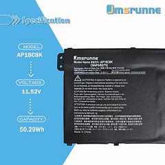 Batería de Repuesto AP18C8K para Acer Chromebook 314 C933 Aspire 5 A515-56 A514-54G A514-54 Series - Jmsrunne