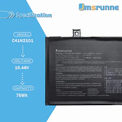 Batería de Repuesto C41N2101 para Asus Zenbook Pro 14 Duo OLED UX8402ZA VivoBook Pro 15X - Jmsrunne