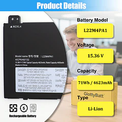 Batería de Repuesto L22M4PA1 para Lenovo Yoga 7 14IRL8 14ARP8 16IRL8 16ARP8 Yoga 7 2-in-1 - GlottyBatt