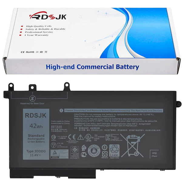 Batería de Repuesto 3DDDG para Dell Latitude 5280 5288 5480 5490 5580 5590 5491 5591 - RDSJ 1