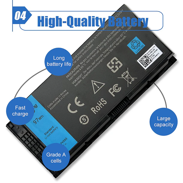 Batería de Repuesto FV993 para Dell Precision M4600 M4700 M4800 M6600 M6700 M6800 Laptop Battery - Dentsing 5