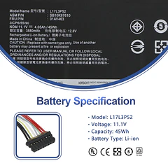 Batería de Repuesto L17L3P52 para Lenovo ThinkPad L480 L490 L580 L590 L14 L15