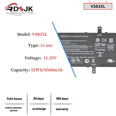 Batería de Repuesto VS03XL para HP Envy 15-AS000 15T-AS000 15T-AS100 15-AS001NG 15-AS014WM 15-AS025TU 15-AS027TU 15-AS032TU - RDSJ