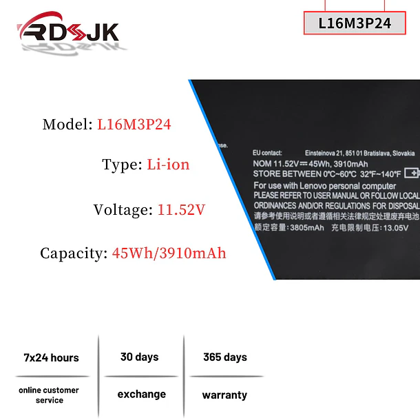 Batería de Repuesto L16M3P24 para Lenovo Ideapad Xiaoxin 700 700-15ISK 700-17ISK R720 Y700-14ISK Legion Y520-15IKB - RDSJ 2