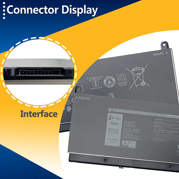Batería de Repuesto C903V para Dell Precision 7550 7750 7760 7560 Series PKWVM 0447VR 0CR72X - TAVZENL 3