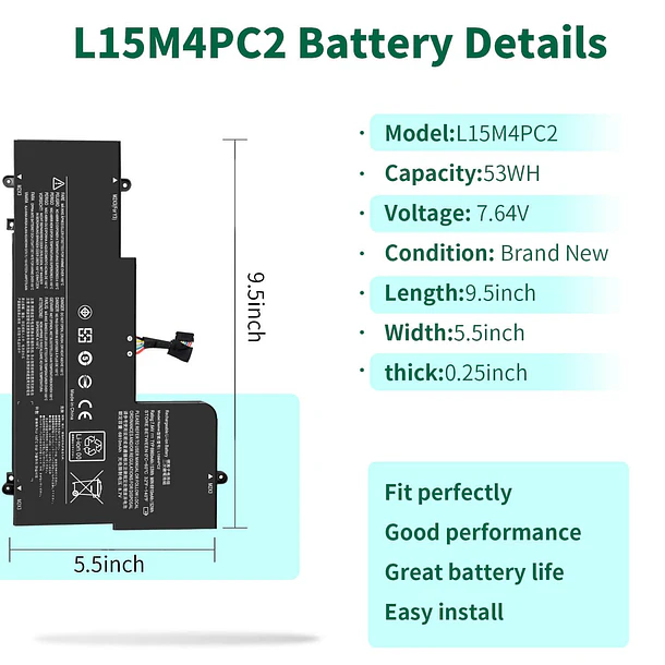 Batería de Repuesto XCMRD para Lenovo Ideapad Yoga 710-15IKB 710-15ISK 710-151KB 2