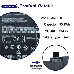 Batería de Repuesto AM06XL para HP Z Book 17 G5 G6 Series Laptop AMO6XL HSTNN-IB8G