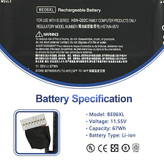 Batería de Repuesto BE06XL para HP Elitebook 1040 G4 Folio 14-Inch