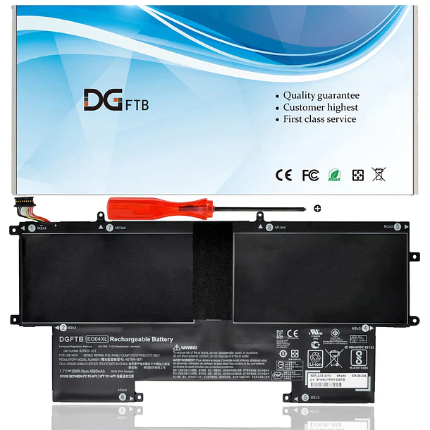 Batería de Repuesto EO04XL para HP EliteBook Folio G1 V1C37EA Series Notebook E004XL HSTNN-I73C HSTNN-IB7I - DGTEC 1