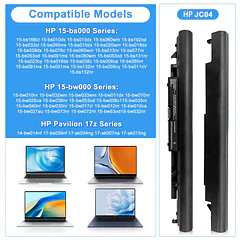 Batería de Repuesto JC04 para HP Spare 919700-850 919682-421 919701-850 HSTNN-DB8E Replace 15-BW 15-BS 17-BS - cokxiore