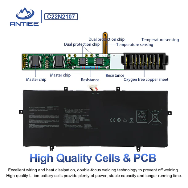 Batería de Repuesto C22N2107 para Asus ZenBook 14 OLED UX3402 - ANTIEE 4