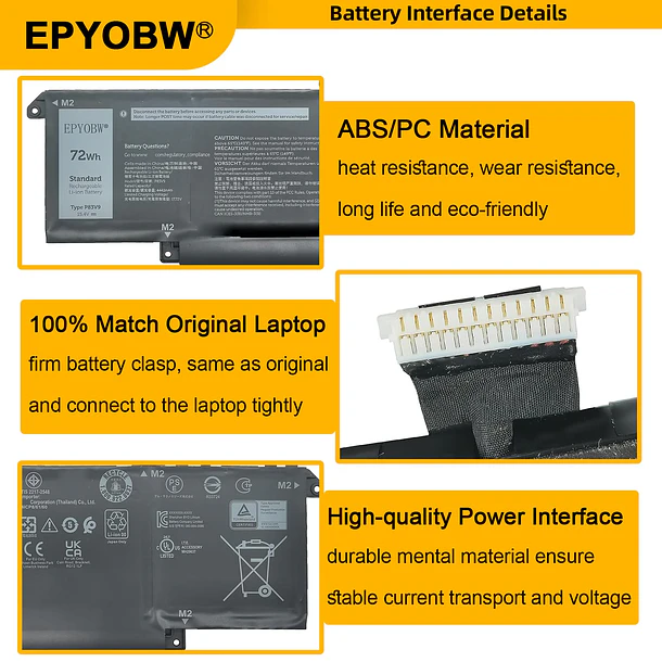 Batería de Repuesto P83V9 para diversos equipos compatibles según modelo P83V9 - EPYOBW 4