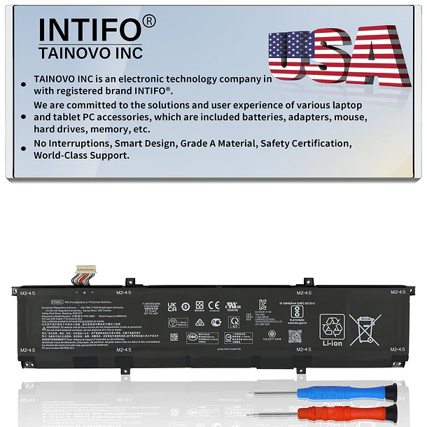 Batería de Repuesto FZ06XL para HP Envy16-H0787NR Envy 16-H0000TX 16-H0011TX 16-H0000NE 16-H0795NG Spectre X360 2-in-1 - INTIFO 1