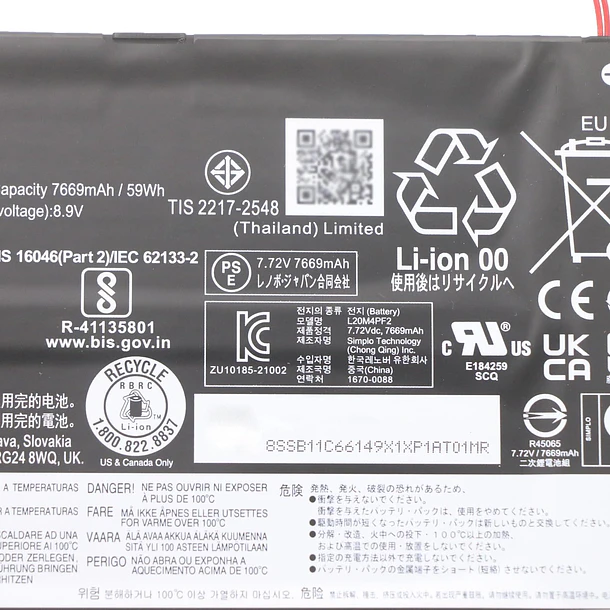 Batería de Repuesto L20M4PF2 para Lenovo IdeaPad Yoga Slim 7 Carbon-14ACN06 / IdeaPad Slim 7 - EPYOBW 2