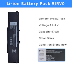 Batería de Repuesto 9JRV0 para Dell Latitude 5521 5531 Precision 3561 3571 3581 3591 Alienware - NBULBL