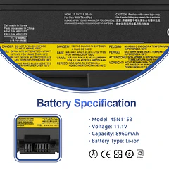 Batería de Repuesto T440P para Lenovo ThinkPad T440P T540P W540 W541 L440 L540