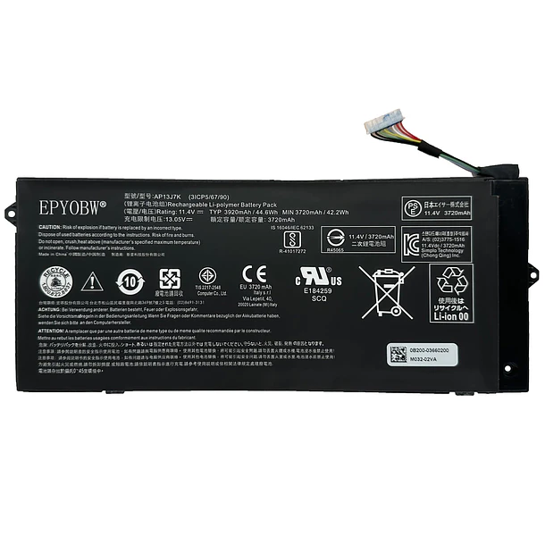 Batería de Repuesto AP13J7K para diversos equipos compatibles según modelo AP13J7K - EPYOBW 1