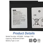 Batería de Repuesto AP16B4J para Acer Aspire Switch Alpha 12 SA5-271 SA5-271P SA5-271-39N9 70EQ 356H - Anasllani LLC 6